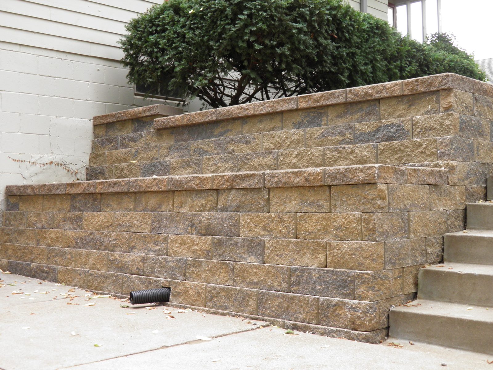 Schmidt Construction tiered block retaining wall