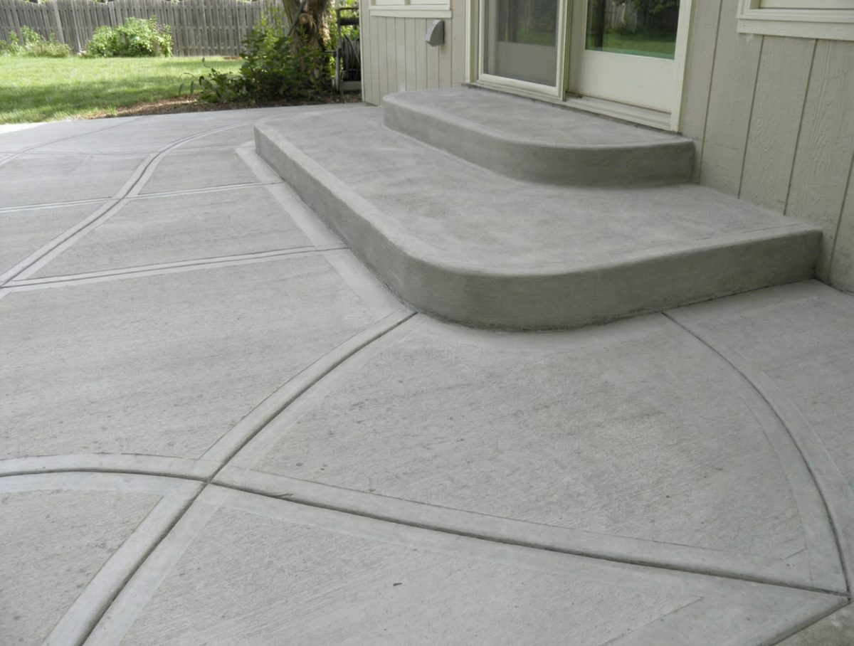 Stamped concrete patio